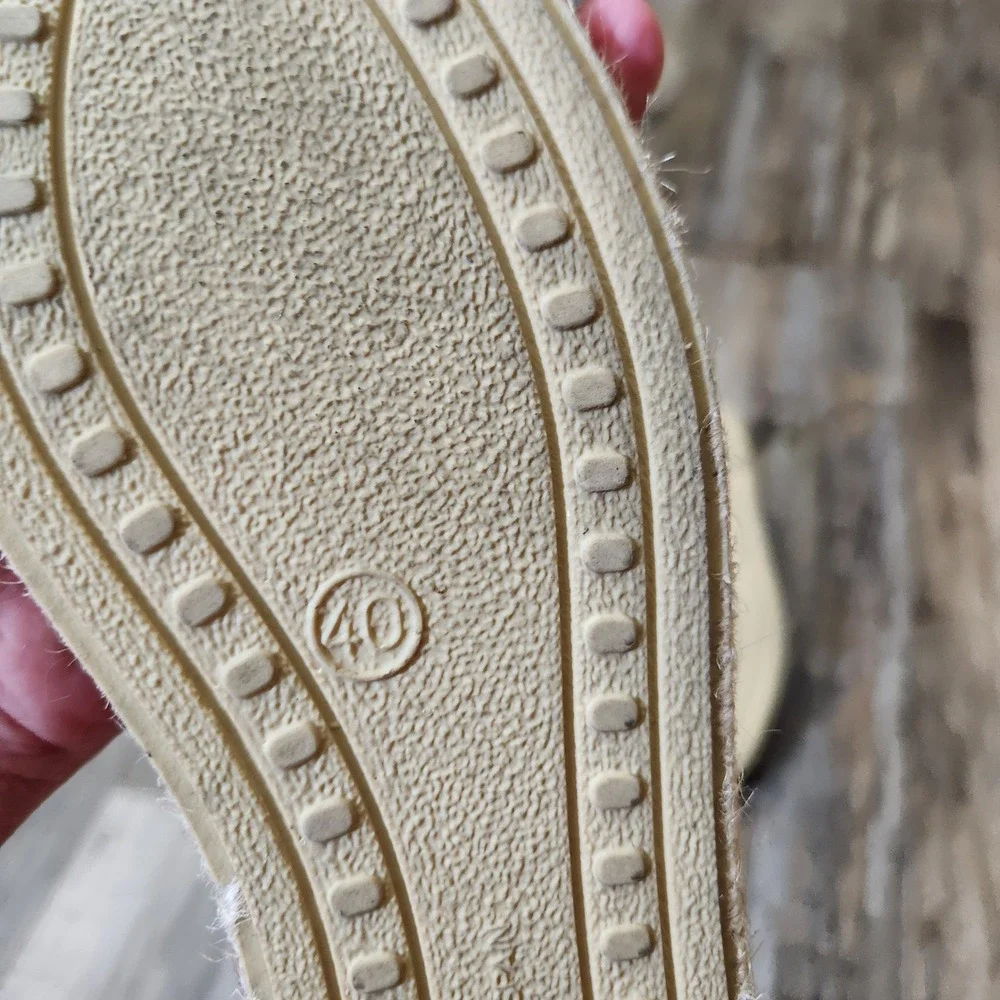 Verbenas Carmen Taupe Suede Espadrille Flats Made in Spain‎ Womens 9 EU 40